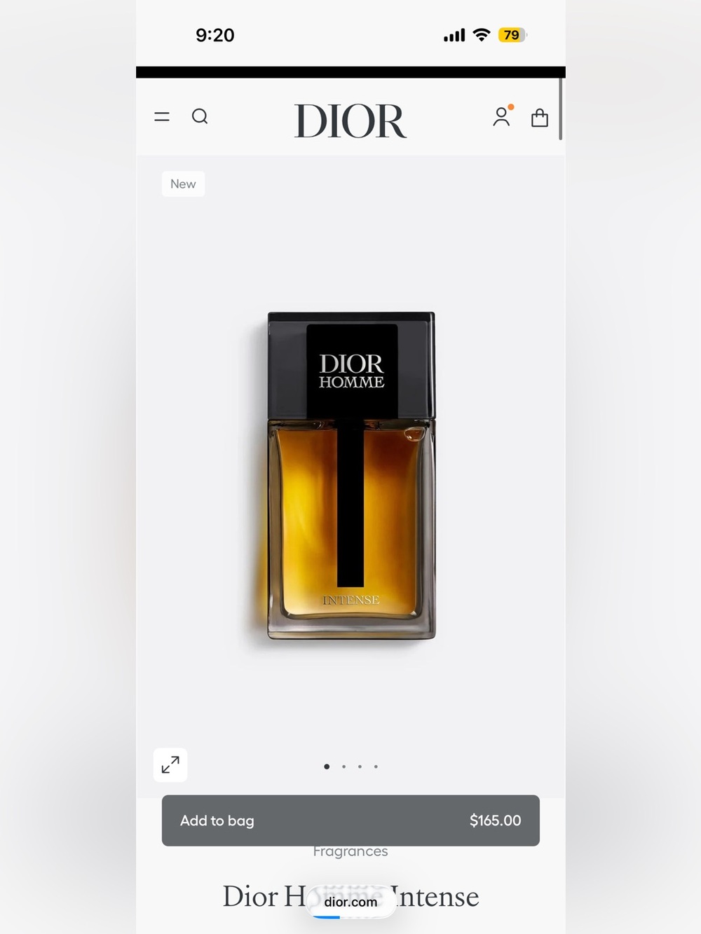 Brand new Dior Homme Intense Eau de Parfum Intense cologne
